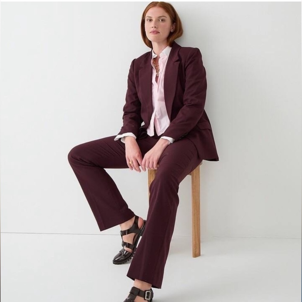 NWT J. Crew Willa Blazer in Italian City Wool Burgundy size 4